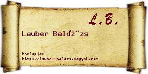 Lauber Balázs névjegykártya